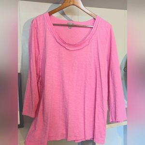 J.Jill 3/4 sleeve pink tee